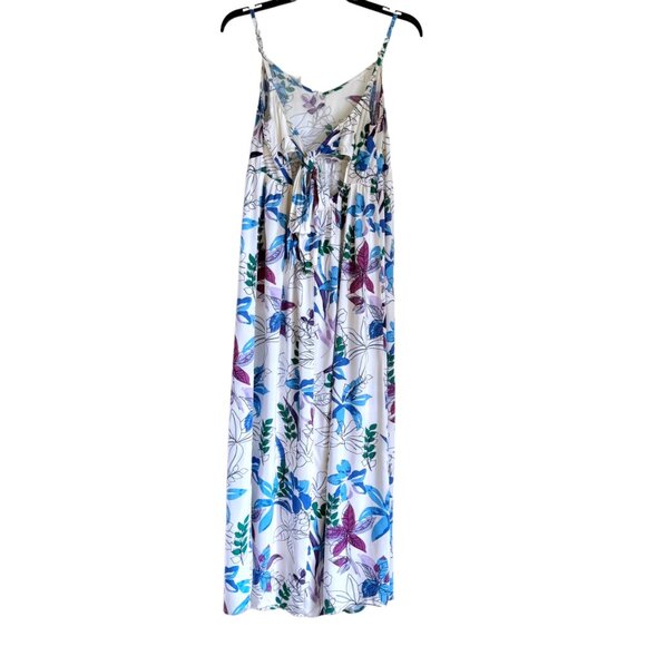 Tie Back Woven Maxi Maternity Dress Ingrid & Isabel White Floral Small - Picture 2 of 5